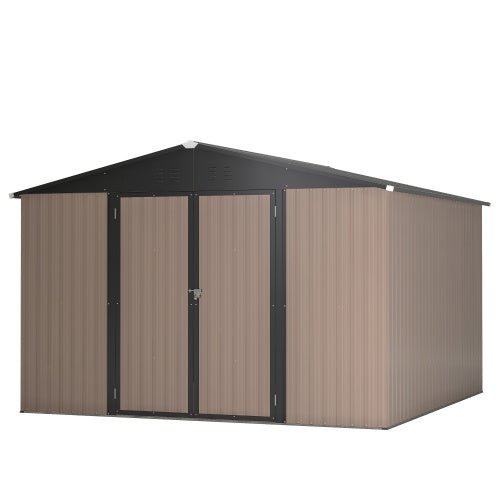 0a74e7c9-aef9-483d-9572-25533f2b519c.jpg 10' X 10' Metal Storage Shed For Ourdoor, Steel Yard Shed With Design Of Lockable Doors - Image 1