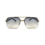 Men Octagon Rimless Sunglasses Gold and Gray