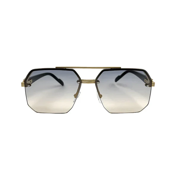 2025_07_25_17_08_IMG_6582_JPG_59958fa4-1b36-4095-9f7f-1b7a9358cb65 Men Octagon Rimless Sunglasses Gold and Gray - Image 1