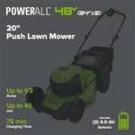 Greenworks 48V Cordless Battery Push Mower w/ Two 4.0Ah USB Batteries & Dual Port Rapid Charger - Image 4