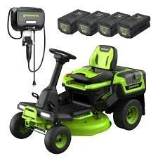 images-91.jpg Greenworks 80V 30” Crossovert Riding Lawn Tractor With 6.0 Ah Batteries & 600-Watt Charger - Image 1